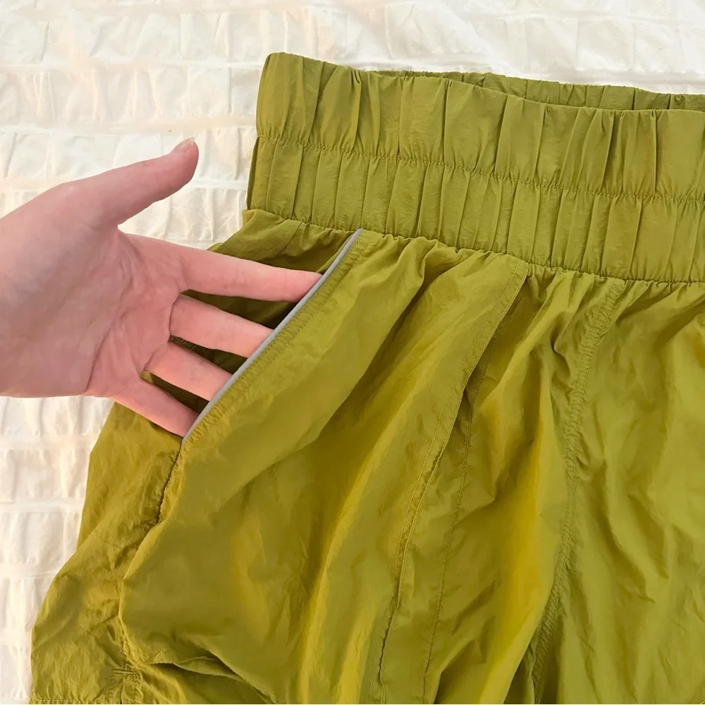 Fabletics Hugh Waisted Nylon Shorts Olive